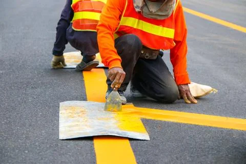 Asphalt construction Stock Photos