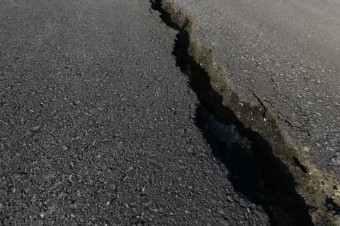 Asphalt crack 写真素材
