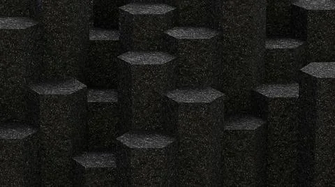 Asphalt Hexagon pattern backdrop background. 3D rendering. Illustrazione stock
