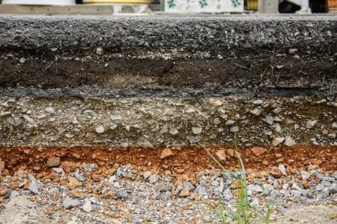 Asphalt layer road Stock Photos