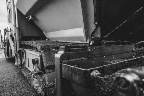 Asphalt laying machines 库存照片