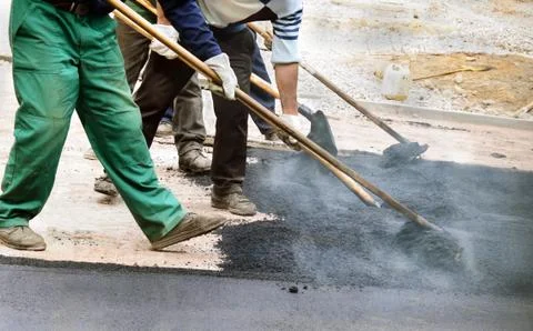 Asphalt laying Stock Photos