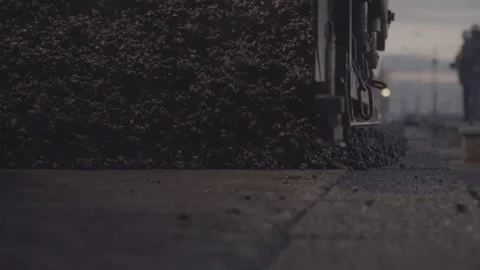 Asphalt laying, road mixture, road equipment, bitumen Stock Footage 285136153