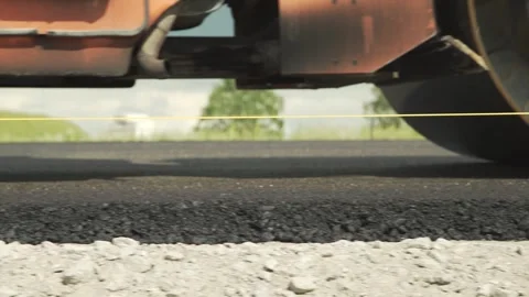Asphalt laying, road mixture, road equipment, bitumen Stock Footage 285138697