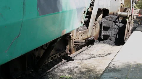 Asphalt Machine During Road Construction Stock Footage 65815022