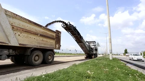 Asphalt Milling Machine Stock Footage 54201984