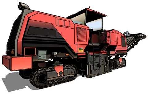 Asphalt Milling Machine Stock Illustration