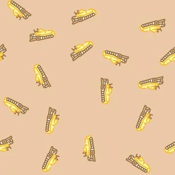 Asphalt paver construction vehicle vector seamless pattern Illustrazione stock