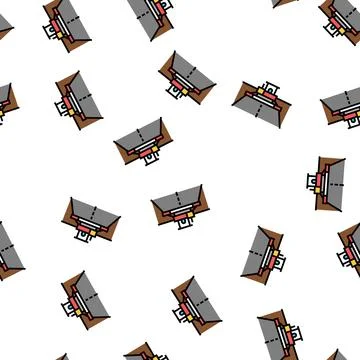 Asphalt paver equipment vector seamless pattern Stock Illustration