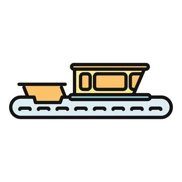 Asphalt paver machine constructing road surface vector icon イラスト素材