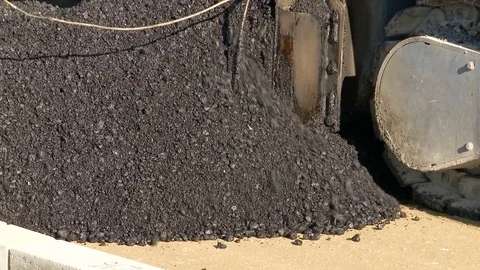 Asphalt paver machine during road construction Stock Footage 82698809