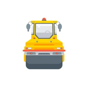 Asphalt paver machine illustration front view Stock Illustration
