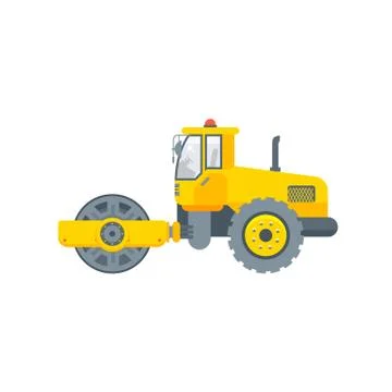 Asphalt paver machine illustration side view Stock Illustration