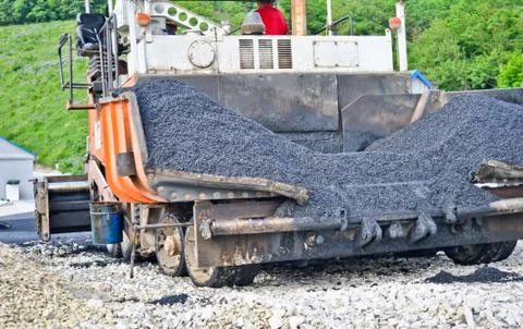 Asphalt paver machine Stock Photos