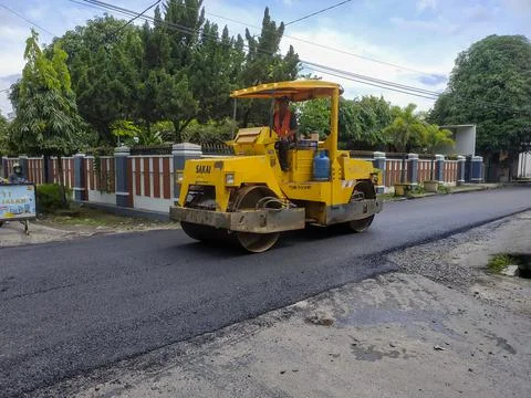 Asphalt paver machine Stock Photos