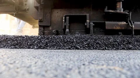 Asphalt Paver In The Process Of Laying New Asphalt Video Stock Footage 293983276