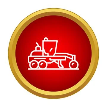 Asphalt paver road construction heavy equipment icon Stock Illustration