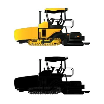 Asphalt paver, vector illustration Stock Illustration