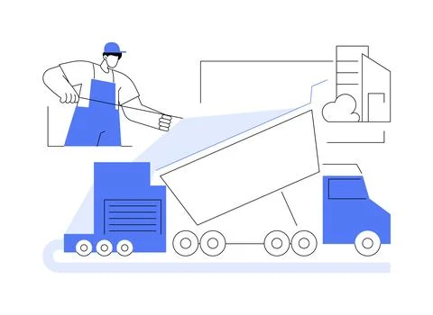 Asphalt paving abstract concept vector illustration. Stock Illustration