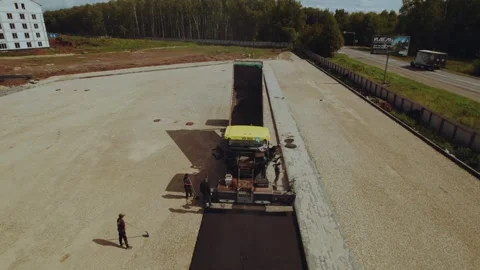 Asphalt paving, the asphalt paving process Video stock 342652456