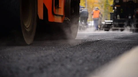 Asphalt paving Video stock 80923830