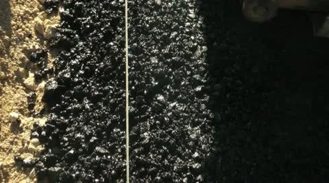 Asphalt Paving - roadside Stock Footage 22256155