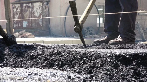 Asphalt paving workers Stock-Footage 89453316