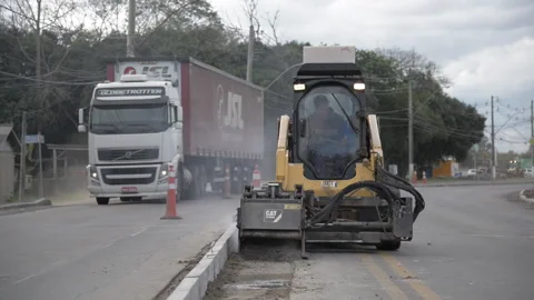 Asphalt resurfacing machine Stock Footage 186893953