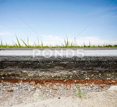 Asphalt road with blue sky Stock Photos