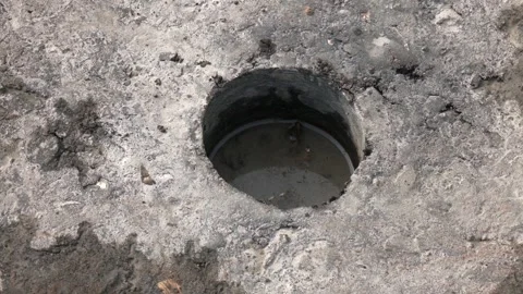 Asphalt road cut round sample of asphalt quality Stock Footage 274412831