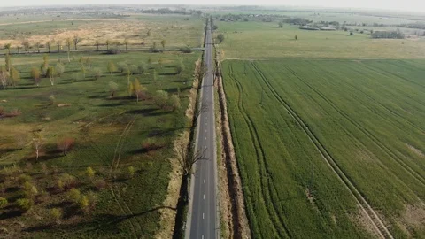 Asphalt road in the field Video stock 107331050