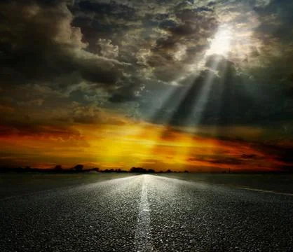 Asphalt road 스톡 일러스트
