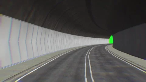 Asphalt Road Inside Moving Tunnel Stock Footage 307044984