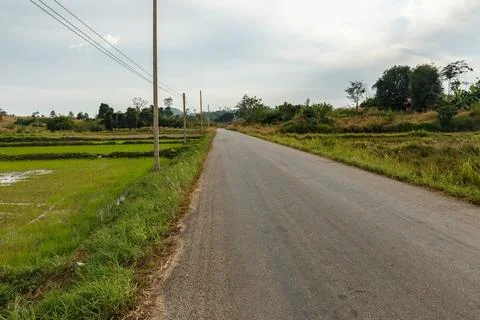 Asphalt road in Laos Stock Photos