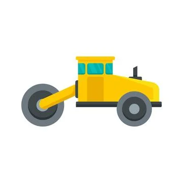 Asphalt road roller icon flat isolated Ilustración de archivo