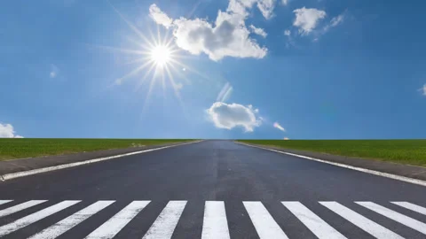 Asphalt road time lapse scene Stock-Footage 264642609