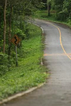Asphalt road view Stock Photos