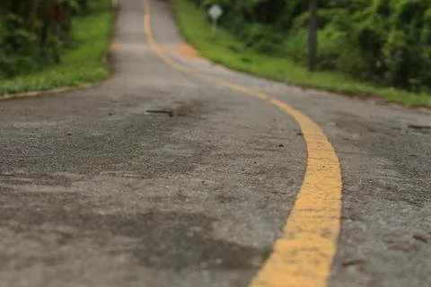 Asphalt road view Stock Photos