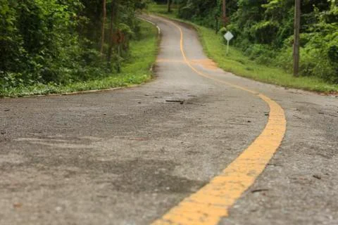 Asphalt road view Stock Photos