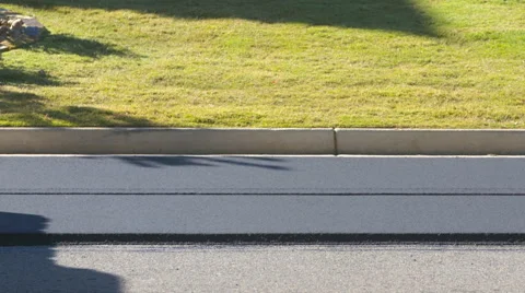 Asphalt Roller Smooths Pavement Drive Right Stock Footage 68650702