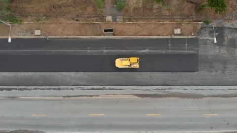 Asphalt steamroller operator job Video stock 88624271