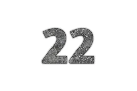 Asphalt Texture Number Twenty-Two Digit Design Element Stock Illustration