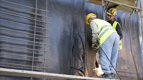 Asphalt torch Stock Footage 152421432