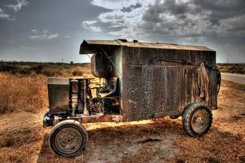 Asphaltierwagen Foto stock