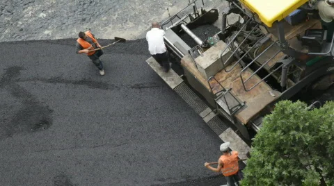 Asphalting, construction team Vidéo 824160