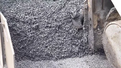 Asphalting machine Stock Footage 77430679