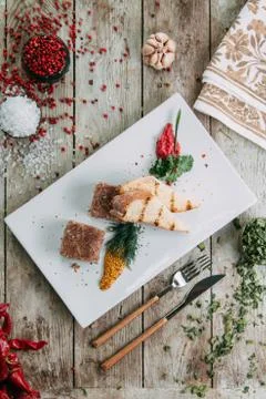 Aspic with horseradish Stock Photos