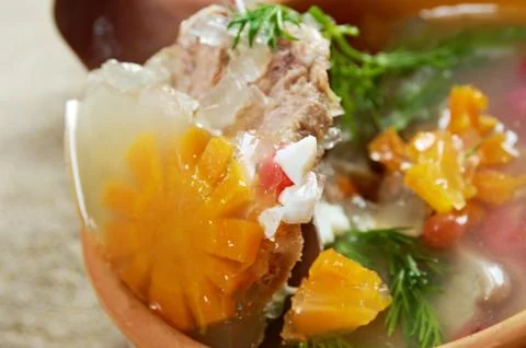 Aspic from meat Stock Photos