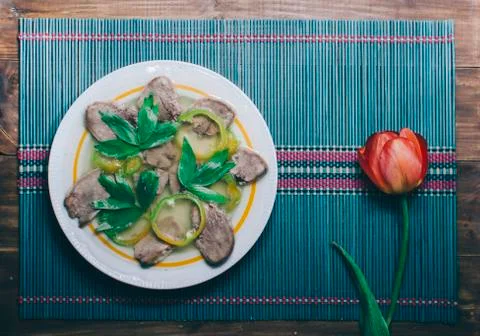 Aspic With Meat Stock Photos