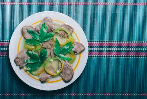 Aspic With Meat Stock Photos
